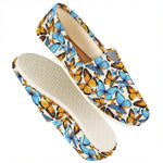 Turquoise And Orange Butterfly Print Casual Shoes