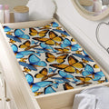Turquoise And Orange Butterfly Print Changing Pad Cover