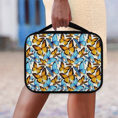 Turquoise And Orange Butterfly Print Classic Bible Case