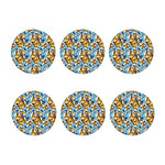 Turquoise And Orange Butterfly Print Coaster Set