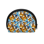 Turquoise And Orange Butterfly Print Coin Purse