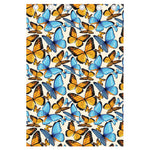 Turquoise And Orange Butterfly Print Curtain