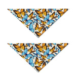Turquoise And Orange Butterfly Print Dog Bandana