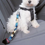 Turquoise And Orange Butterfly Print Dog Seat Belt