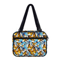 Turquoise And Orange Butterfly Print Double Strap Bible Bag