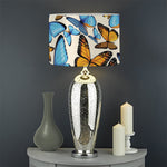 Turquoise And Orange Butterfly Print Drum Lamp Shade