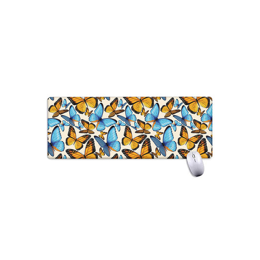 Turquoise And Orange Butterfly Print Extended Mouse Pad