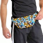 Turquoise And Orange Butterfly Print Fanny Pack