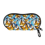 Turquoise And Orange Butterfly Print Glasses Case