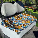 Turquoise And Orange Butterfly Print Golf Cart Seat Cover