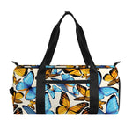 Turquoise And Orange Butterfly Print Gym Bag