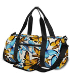 Turquoise And Orange Butterfly Print Gym Bag