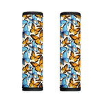 Turquoise And Orange Butterfly Print Handle Covers