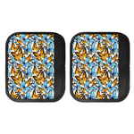 Turquoise And Orange Butterfly Print Handle Covers