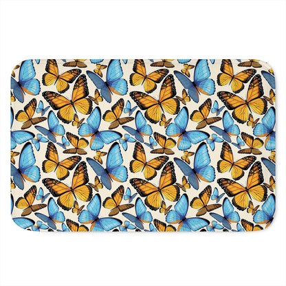 Turquoise And Orange Butterfly Print Indoor Door Mat