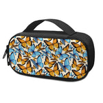 Turquoise And Orange Butterfly Print Insulin Cooler Travel Case