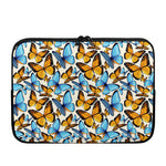 Turquoise And Orange Butterfly Print Laptop Sleeve