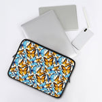 Turquoise And Orange Butterfly Print Laptop Sleeve