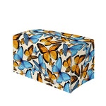 Turquoise And Orange Butterfly Print Leather Tissue Box Cover