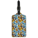 Turquoise And Orange Butterfly Print Luggage Tag