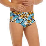 Turquoise And Orange Butterfly Print Men's Briefs