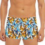 Turquoise And Orange Butterfly Print Men's Short Boxer Briefs