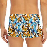 Turquoise And Orange Butterfly Print Men's Short Boxer Briefs