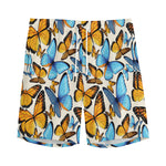 Turquoise And Orange Butterfly Print Men's Sports Shorts