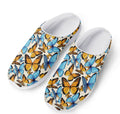 Turquoise And Orange Butterfly Print Mesh Casual Shoes