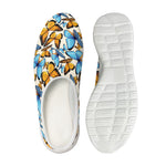 Turquoise And Orange Butterfly Print Mesh Casual Shoes