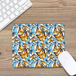 Turquoise And Orange Butterfly Print Mouse Pad