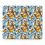 Turquoise And Orange Butterfly Print Mouse Pad