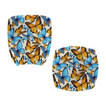 Turquoise And Orange Butterfly Print Office Chair Cover