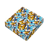 Turquoise And Orange Butterfly Print Outdoor Seat Cushion Cover