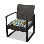 Turquoise And Orange Butterfly Print Outdoor Seat Cushion Cover