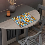 Turquoise And Orange Butterfly Print Placemat