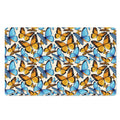 Turquoise And Orange Butterfly Print Polyester Doormat