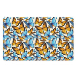 Turquoise And Orange Butterfly Print Polyester Doormat