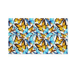 Turquoise And Orange Butterfly Print Polyester Flag