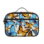 Turquoise And Orange Butterfly Print Portable Lunch Bag
