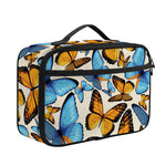 Turquoise And Orange Butterfly Print Portable Lunch Bag
