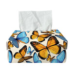 Turquoise And Orange Butterfly Print Rectangle Tissue Box Cover