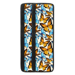 Turquoise And Orange Butterfly Print Refrigerator Handle Covers