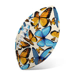 Turquoise And Orange Butterfly Print Rugby Ball