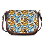 Turquoise And Orange Butterfly Print Saddle Bag