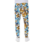 Turquoise And Orange Butterfly Print Scuba Joggers
