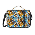 Turquoise And Orange Butterfly Print Shoulder Strap Bible Bag