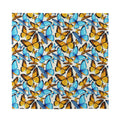 Turquoise And Orange Butterfly Print Silk Bandana