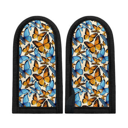 Turquoise And Orange Butterfly Print Skillet Handle Cover
