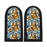 Turquoise And Orange Butterfly Print Skillet Handle Cover
